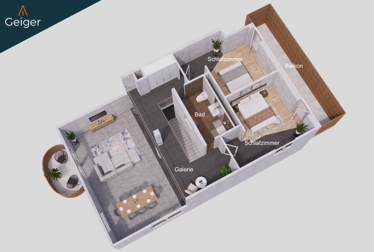 Ferienwohnung Sunset Club - Loft - 155 M2 Sichtbeton - Zentral Memmingen Exterior foto